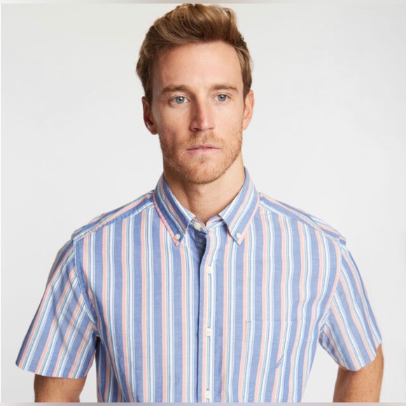 Nautica Short Sleeve Shirt in Vertical Stripe - Picture 12 of 14